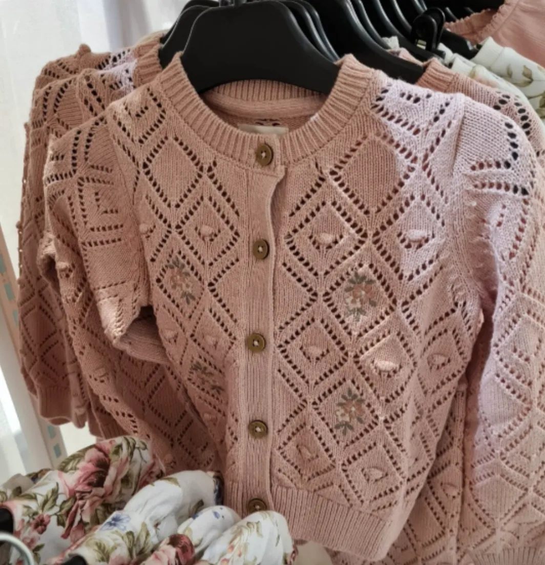 Söt rosa cardigan för barn